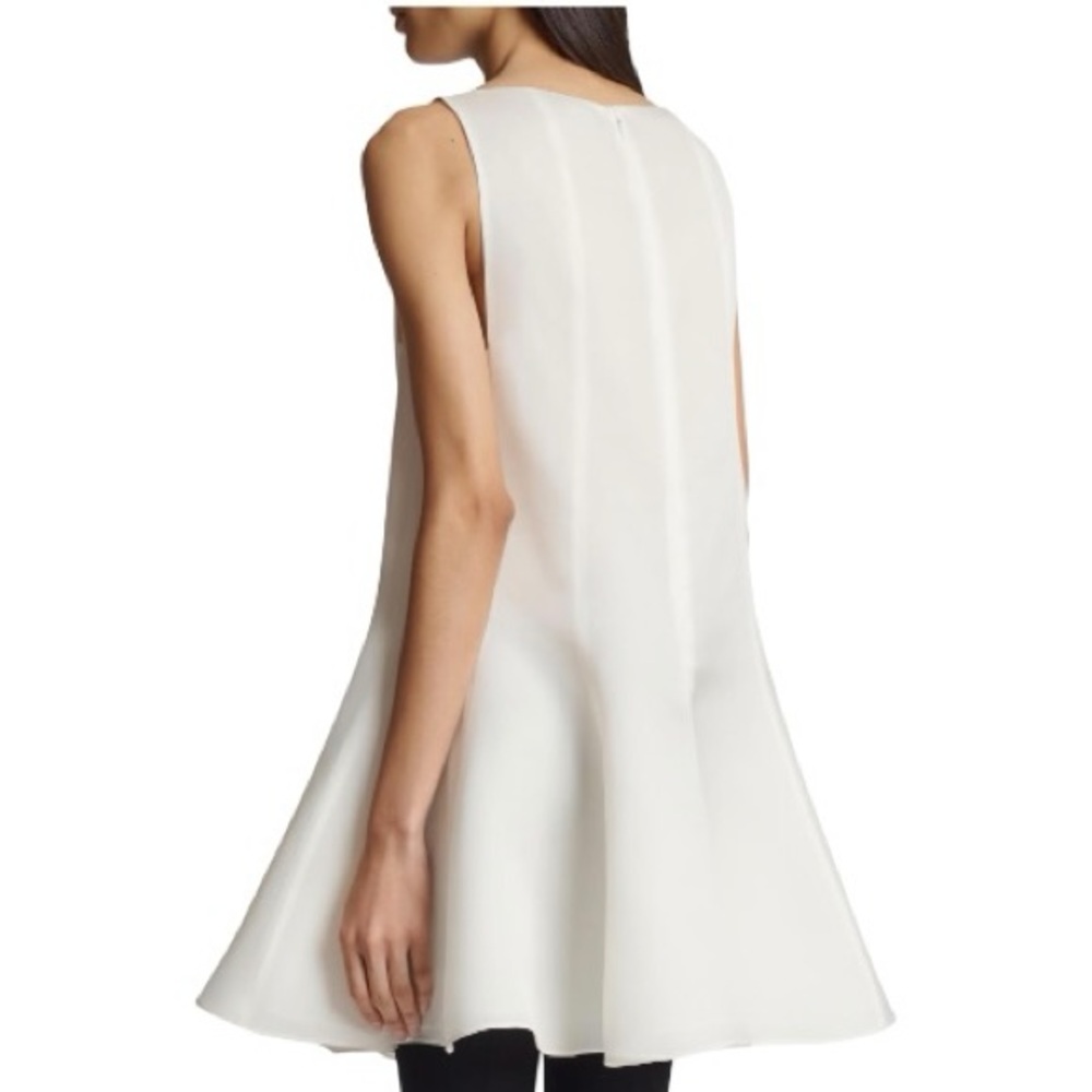 KHAITE Mags Silk Gazar Mini Dress in Chalk White - Size 8 - NWT - Picture 6 of 10
